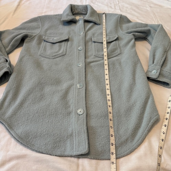 Joie Small Shacket Shirt Jacket ~ Light Blue Fleece Button Down Pockets - Picture 5 of 7